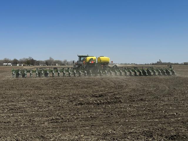 Taylor Nelson planted 40% of his soybeans in northeast Nebraska near South Sioux Falls last week before receiving up to 5 inches of rain that put fieldwork on hold. (Photo courtesy of Taylor Nelson)