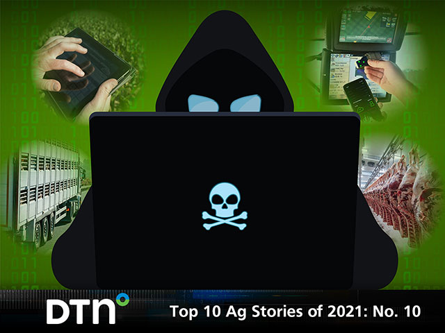 High-tech attackers, hiding behind their computer screens, see U.S. agriculture as a high-value target. (DTN/Progressive Farmer illustration: Getty Images/Brent Warren/Barry Falkner)
