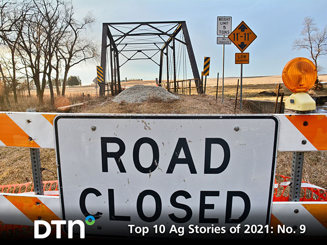 The infrastructure bill includes special carve-outs to help repair or replace dilapidated rural bridges around the country. Agricultural and business groups alike called on Congress to pass a new infrastructure plan, which finally happened in November. (DTN file photo by Matthew Wilde)