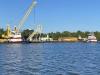 USACE New Orleans district built an underwater sill near Myrtle Grove, Louisiana to prevent further upriver progression of salt water from the Gulf. (Photo courtesy of USACE)