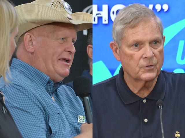 Farm-state politics and policy took center stage Wednesday as Rep. Glenn "GT" Thompson, R-Pa., the chairman of the House Agriculture Committee and Agriculture Secretary Tom Vilsack took center stage at the Farm Progress Show. (DTN photos by Chris Clayton) 