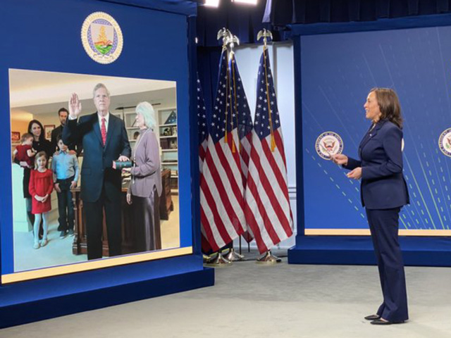 Vice President Kalama Harris presided over the swearing-in of Tom Vilsack as Agriculture secretary on Wednesday. Vilsack spoke to reporters Thursday about the department&#039;s early priorities. (White House photo)