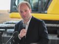 JBS Foods USA CEO Wesley Batista Filho addresses a crowd Tuesday at the groundbreaking ceremony for a $135 million sausage plant in Perry, Iowa. (DTN/Progressive Farmer photo by Jennifer Carrico)