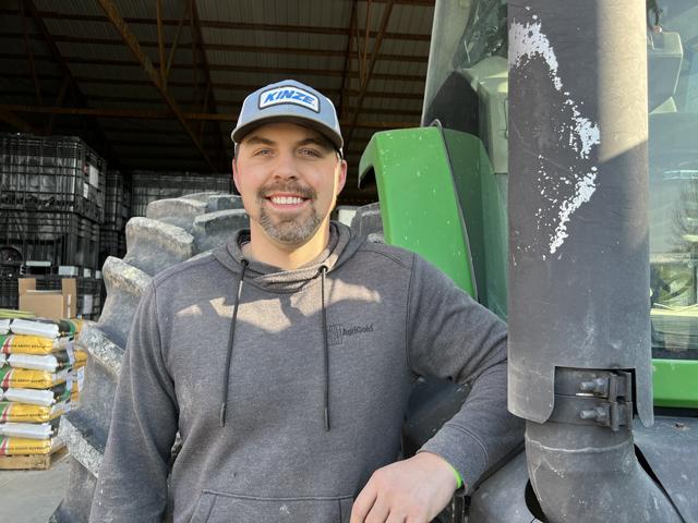 Planting operations were stalled this week for Zach Grossman as he waited in hopes of rainfall before dropping more soybean seed. (DTN photo by Pamela Smith)