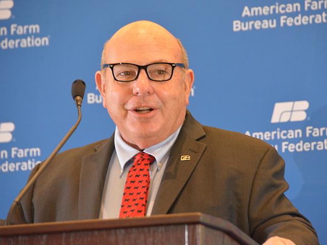 Zippy Duvall, president of the American Farm Bureau Federation, talked about policy issues during a press conference Sunday. AFBF wrapped up its policy session on Tuesday, while staff were trying to understand the impacts of a White House order that would have frozen nearly all federal loans and grants. (DTN photo by Chris Clayton) 