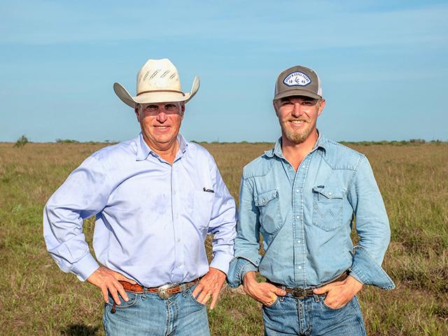 David Crow (left) and son, Matt, added paddocks and barbed wire to make their grazing program fit the operation. (Courtesy of NCBA)