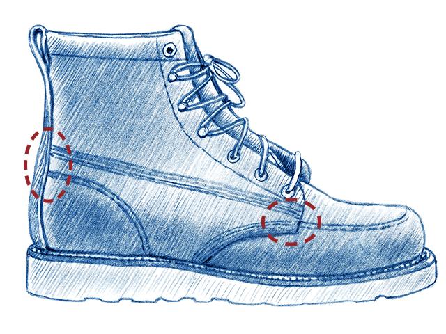 Extra shoe glue in high-abrasion areas makes new boots last longer. (Ray E. Watkins Jr.)