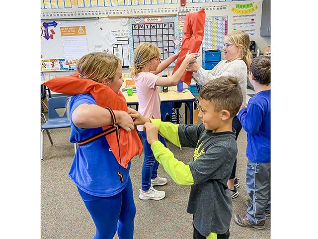 From water safety to weather safety, students learn through hands-on activities in a classroom. (Progressive Agriculture Foundation)