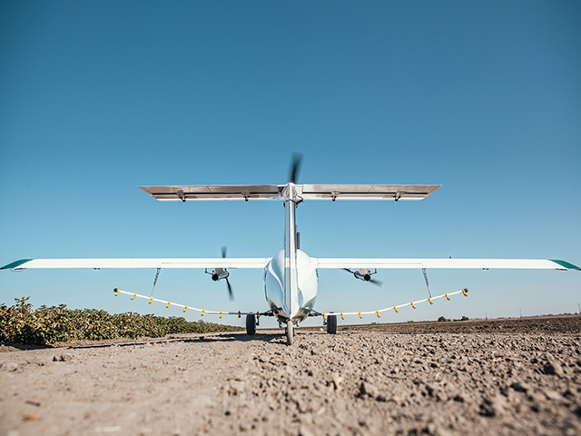Pyka hopes to revolutionize the crop-spraying business with its tri-engine electric autonomous aircraft. (Progressive Farmer image provided by Pyka)