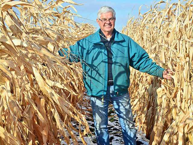 Bob Recker, Iowa, says 60-inch corn plus cover crops can boost soil health. (Progressive Farmer image by Matthew Wilde)