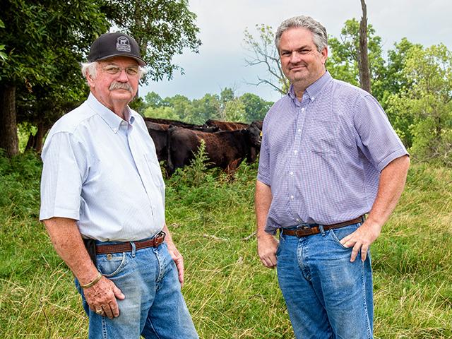 Billy Glenn Turpin (left) and Scott Turpin condensed their 90-day calving season into just 60 days. (Becky Mills)