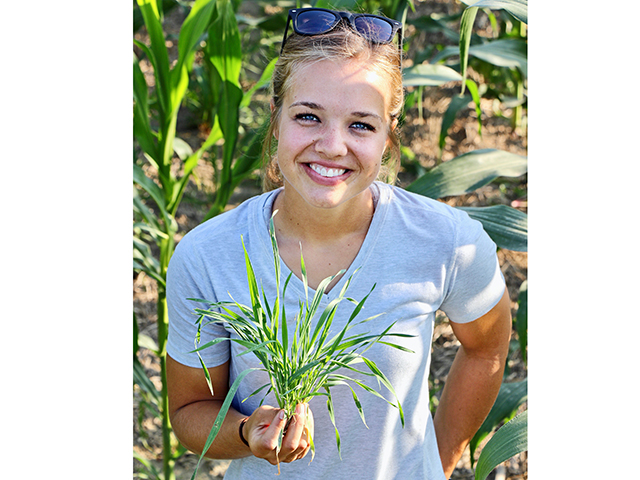 Kari Olson believes cover crops and switching to no-till have brought life back to her farm&#039;s soil. (Progressive Farmer image by Des Keller)