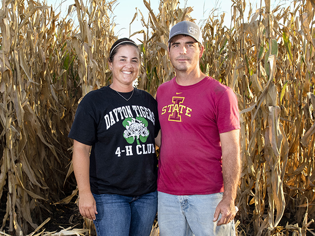 Among their many daily tasks, Kellie Blair manages herd health and agronomy, while AJ Blair handles crop and cattle marketing. (Joel Reichenberger)