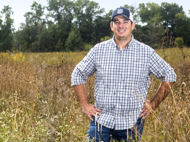 Adam Jones is bringing cover crops, experience and passion to the family farm. (Joel Reichenberger)