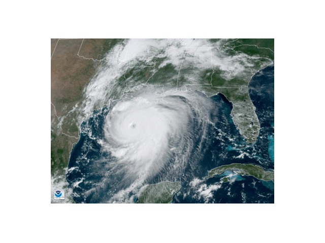 Category 4 Hurricane Laura is well-defined early afternoon of Aug. 26 as it approaches the Louisiana Gulf coast. (NOAA satellite image)