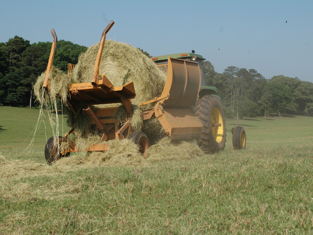 Dennis Pearson said about 30% of the farm&#039;s income is from hay sales, making quality job one. (DTN/Progressive Farmer photo by Becky Mills)