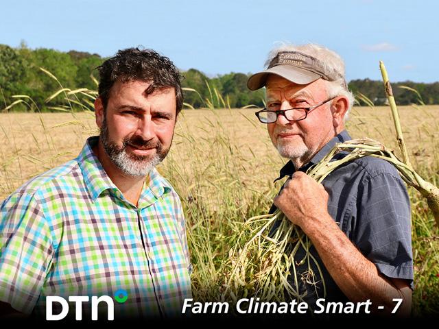 Deaver (left) and James Traywick plant cover crops on a variety of row crop acres, gaining the benefits of increased moisture infiltration, microbial activity and weed suppression, which could store them carbon credits. (Progressive Farmer photo by Des Keller)