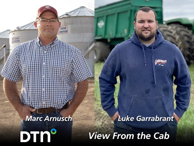 Cutline: Colorado farmer Marc Arnusch explains how Whole Farm Revenue Protection policies help him manage risk, which Ohio grower Luke Garrabrant explains why he keeps his approach to marketing simple. (Photos by Joel Reichenberger and courtesy of Luke Garrabrant)
