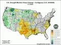 In the past three months, drought is worse in the U.S. Southern Plains and better in the West, Northwest, and Northern Plains. (NDMC graphic)