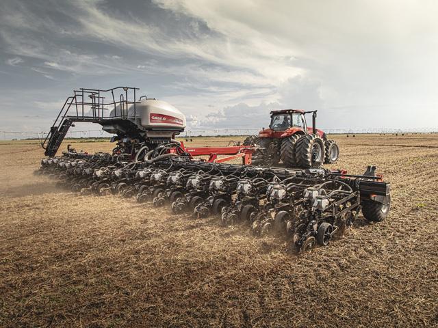 Commercial farmers and small landowners purchased more than 16,000 tractors last month -- only 1.5% more than a year ago. (Photo courtesy of Case IH)