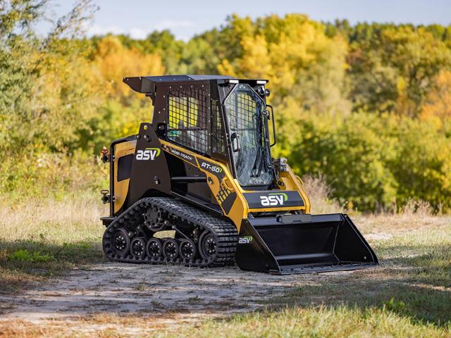 ASV Holdings is introducing its new RT-50 Posi-Track loader. The repowered RT-50 features a 53.8-horsepower Tier 4, three-cylinder turbo-charged Yanmar engine. The machine has a high tractive effort and high pushing and digging power with ASV's Posi-Power system. (Photo courtesy of ASV Holdings)