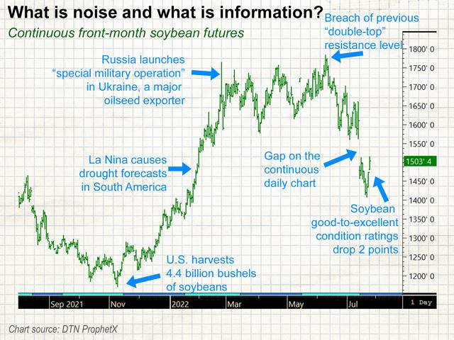 With 20/20 hindsight, a chart can show the moments when noisy signals we assumed to be reliable market predictors never really succeeded. (Chart by Elaine Kub)
