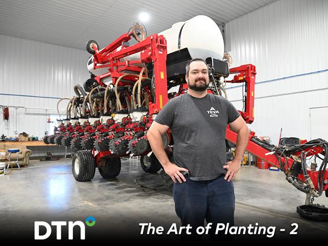 Ben Kron believes if a planter isn&#039;t set up and maintained properly, a farmer can have a 20-bushel-per-acre difference in corn yield compared to one that is set up right. (DTN/Progressive Farmer photo by Matthew Wilde)