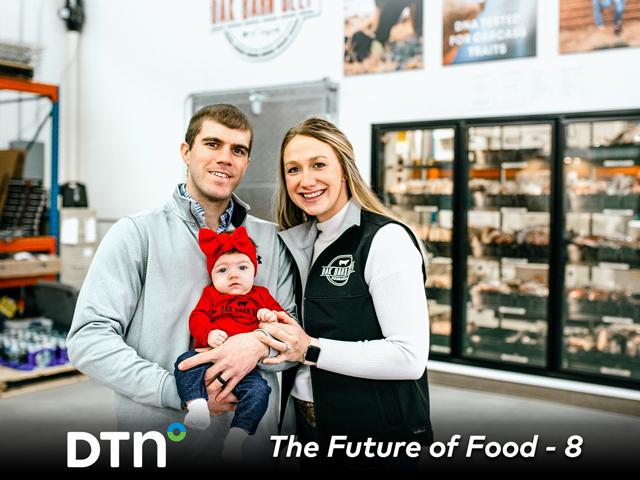 Hannah and Eric Klitz are adding to the family beef business by building connections online and at their new retail location. (Photo courtesy of Oak Barn Beef)