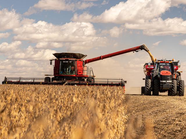 Combine sales more than doubled in January compared to year-ago numbers as farmers continue to upgrade their harvesting technologies. (DTN image courtesy of Case IH)