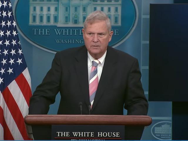 Agriculture Secretary Tom Vilsack spoke Monday at the daily White House press briefing about the risks for 7 million women, infants and children who would lose access to food aid during a government shutdown. He also pointed to farm and home loans. (DTN photo from White House livestream) 