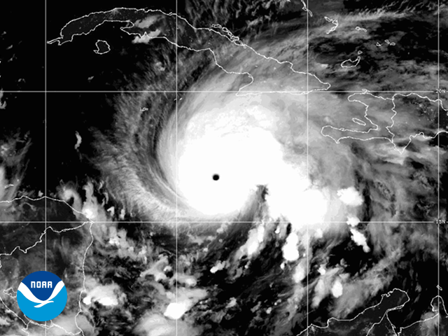 Category 5 Hurricane Melissa in the Caribbean Sea became the strongest tropical storm on Earth this year with a maximum wind speed of 175 miles per hour on Oct. 27, and up to 185 mph on Oct. 28. (NOAA satellite image)