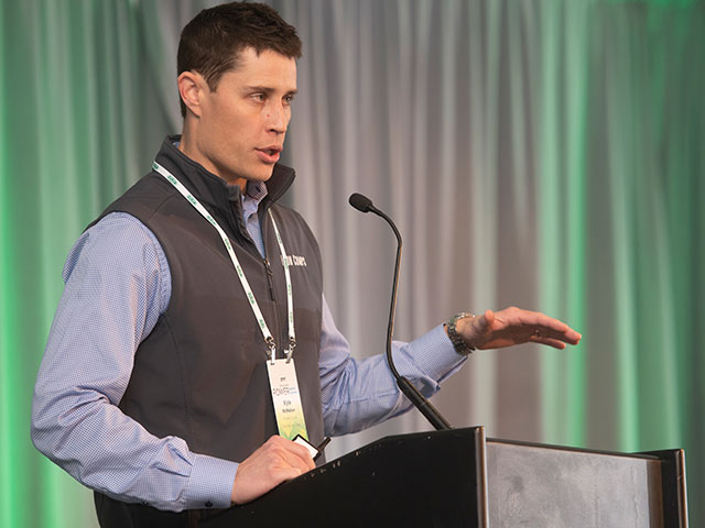 Kyle McMahon, founder and CEO of Tractor Zoom, warned DTN Ag Summit attendees this week that used ag equipment prices may not be coming down soon. (DTN/Progressive Farmer photo by Joel Reichenberger)