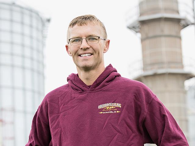 Eastern Iowa farmer Erik Oberbroeckling began marketing his 2023 last summer and has now hedged around 35% to 40% of his expected 2023 corn production. (Progressive Farmer photo by Mark Tade)