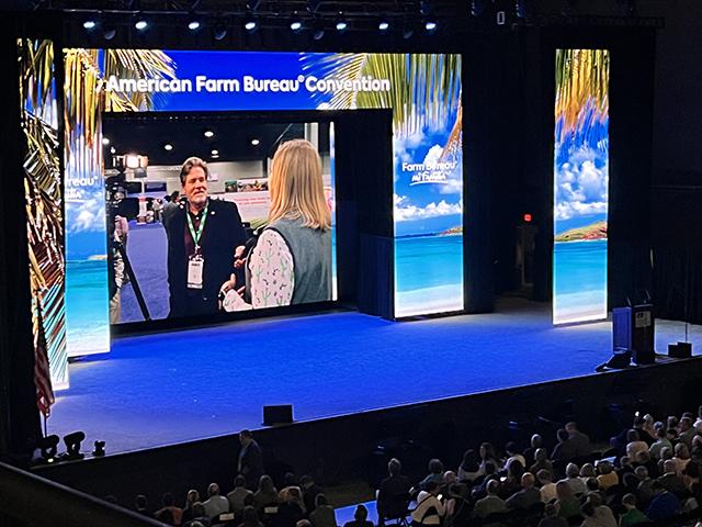 A video from the general session of the American Farm Bureau Federation annual meeting this week in San Juan, Puerto Rico. Delegates from the group want to see higher spending for the farm bill, including the crafting of more flexible disaster programs. (DTN photo by Chris Clayton)
