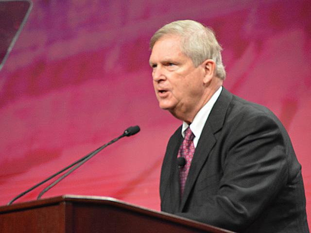 Agriculture Secretary Tom Vilsack used a speech to the American Farm Bureau Federation on Monday to announce a new initiative to expand cover crops around the country. (DTN photo by Chris Clayton) 