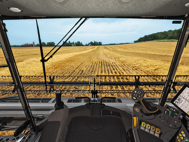 Combine sales rose 34.6% in September 2021 over September 2020. Manufacturers reported 848 units sold last month, compared to 630 units in September 2020. Farmers may be buying up, seeing high value in technology upgrades. (Photo courtesy of AGCO Corp.)