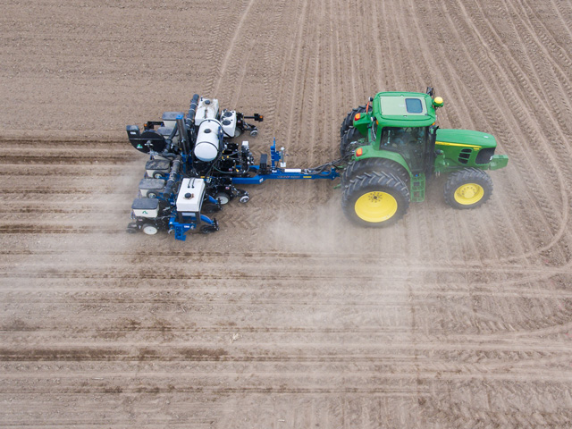 AgroLiquid annually tests its liquid fertilizer products at the company&#039;s North Central Research Station in St. Johns, Michigan. AgroLiquid is among many companies that market in-furrow starter fertilizers for crops, including soybeans. (Photo courtesy of AgroLiquid)