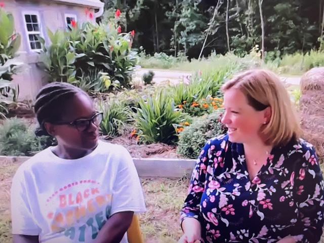 Ann Sutton, left, known as Farmer Gale, talks about her transition to organic farming with Jenny Moffitt, undersecretary of agriculture for marketing and regulatory programs, during a USDA webinar on Aug. 22. The USDA unveiled the $300 million Organic Transition Initiative. (DTN screenshot of USDA webinar)