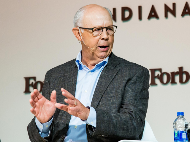 DTN Senior Ag Meteorologist Bryce Anderson speaking at a Forbes Outlook panel in September 2019. (DTN file photo)