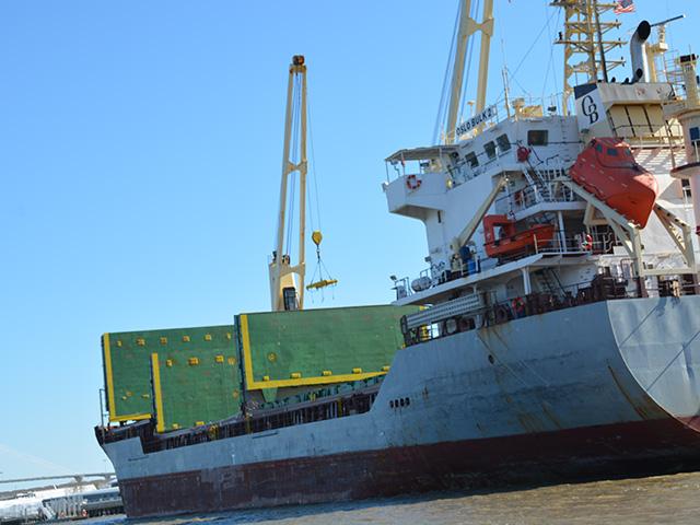 A bulk container ship awaits a load last year at the Port of Savannah, Georgia. Agricultural trade is projected to hit a record for fiscal year 2021 but ag groups are calling on the Biden administration to reengage on the Comprehensive and Progressive Trans-Pacific Partnership to protect trade demand going forward. (DTN file photo by Chris Clayton) 