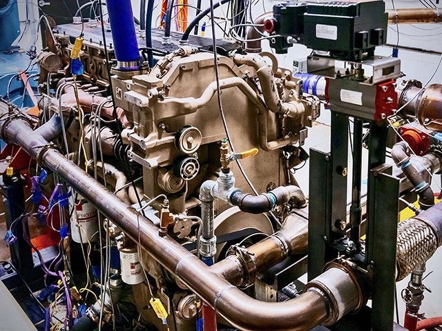 John Deere is among a group of investors in ClearFlame Engine Technologies, which is developing a heavy-duty truck engine that can run on straight ethanol. (Photo courtesy of ClearFlame Engines)