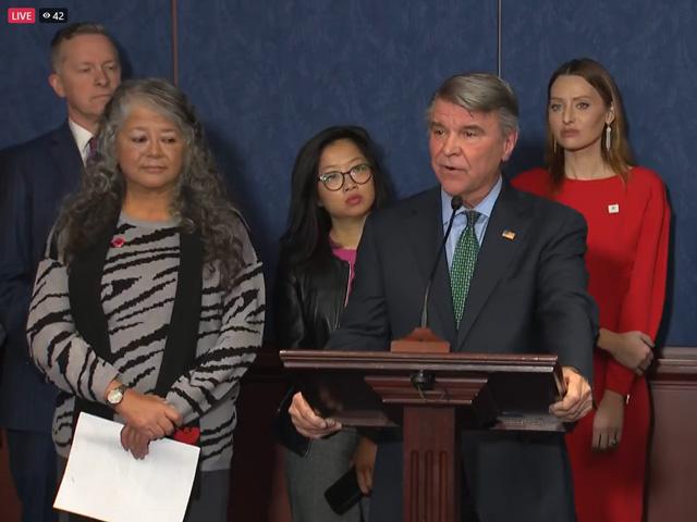 Chuck Conner, president and CEO of the National Council of Farmer Cooperatives (NCFC), called on the U.S. Senate to pass a farm labor reform bill that would legalize farm workers and allow year-round guest workers. Standing with Conner were leaders from United Farm Workers, the American Business Immigration Council and National Potato Council. (Image from video livestream)