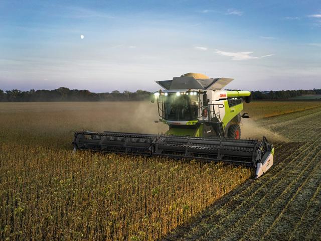 Claas 6000 Series combines provide 25% more throughput and reduces crop conversion time by 50%. (Photo courtesy of Claas of America)