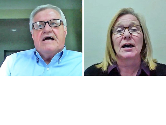 Minnesota Democratic Rep. Collin Peterson, chairman of the House Agriculture Committee, debates former Lt. Gov. Michelle Fischbach, who is challenging Peterson in MInnesota's Seventh Congressional District. The race is considered a toss-up. (DTN screenshots from the Hagstrom Report)