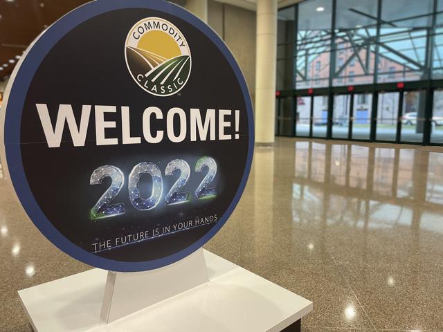 New crop traits and sprayer technology were on display at the 2022 Commodity Classic, running March 8 to 12, in New Orleans. (DTN photo by Emily Unglesbee) 
