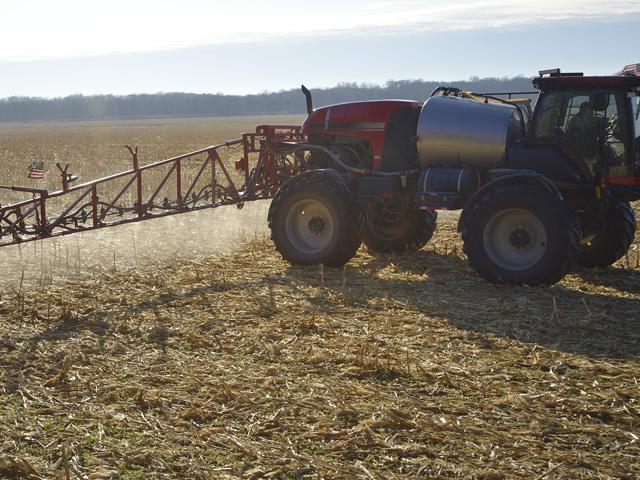 Less effective fall herbicide burndown is just one way dry soil conditions can influence field management. (DTN photo by Jim Patrico)