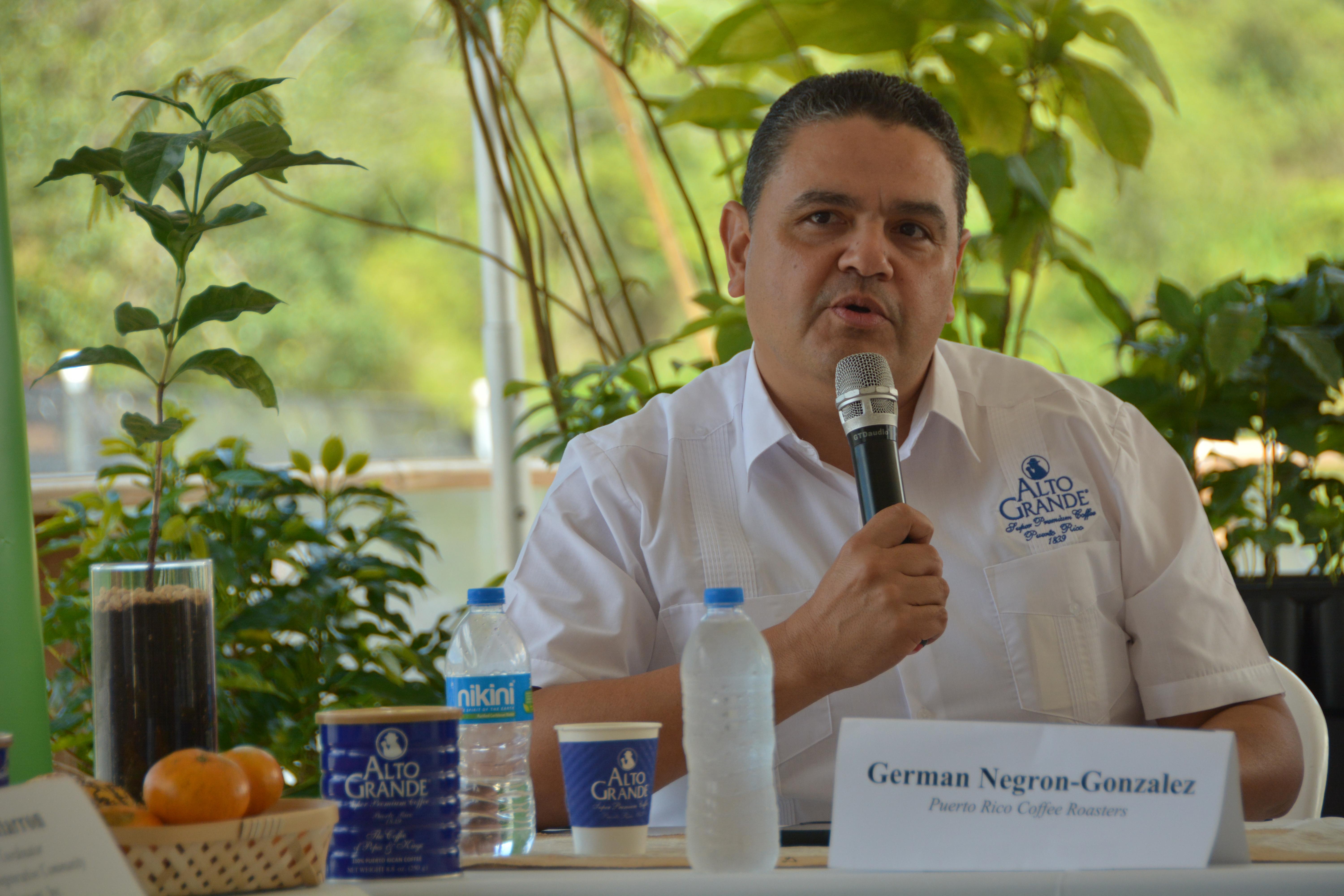 German Negron-Gonzalez, general manager for Puerto Rico Coffee Roasters, talks about the importance of improving climate-smart practices to sustain coffee production on the island. USDA has awarded grants that will help replant coffee trees on the island and also use products such as biochar from bamboo for fertilizer. (DTN photo by Chris Clayton)