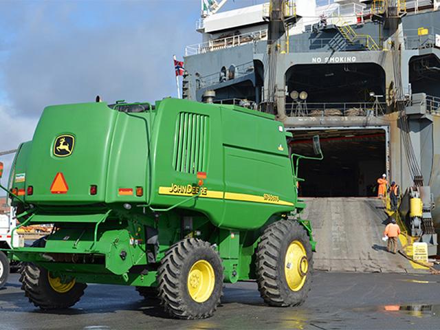 The Port of Baltimore is a key import-export point for farm and construction machinery, with a record 1.3 million tons of equipment rolled off and onto ships last year. (DTN photo courtesy of Maryland Department of Transportation, Port Administration)