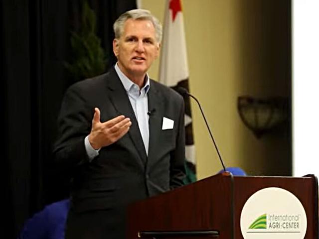 House Speaker Kevin McCarthy on Tuesday participated in a farm bill listening session at the World Ag Expo in Tulare, Calif. McCarthy said farm bills are not easy to pass but necessary for farmers. He pointed to the need to make investments and promote agricultural trade. (DTN image from livestream) 