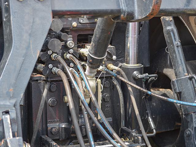 Agricultural producers need to be safe around hydraulic systems. Hydraulic hoses, especially in the winter, require attention to keep equipment operators safe. (DTN file photo by Dan Miller)